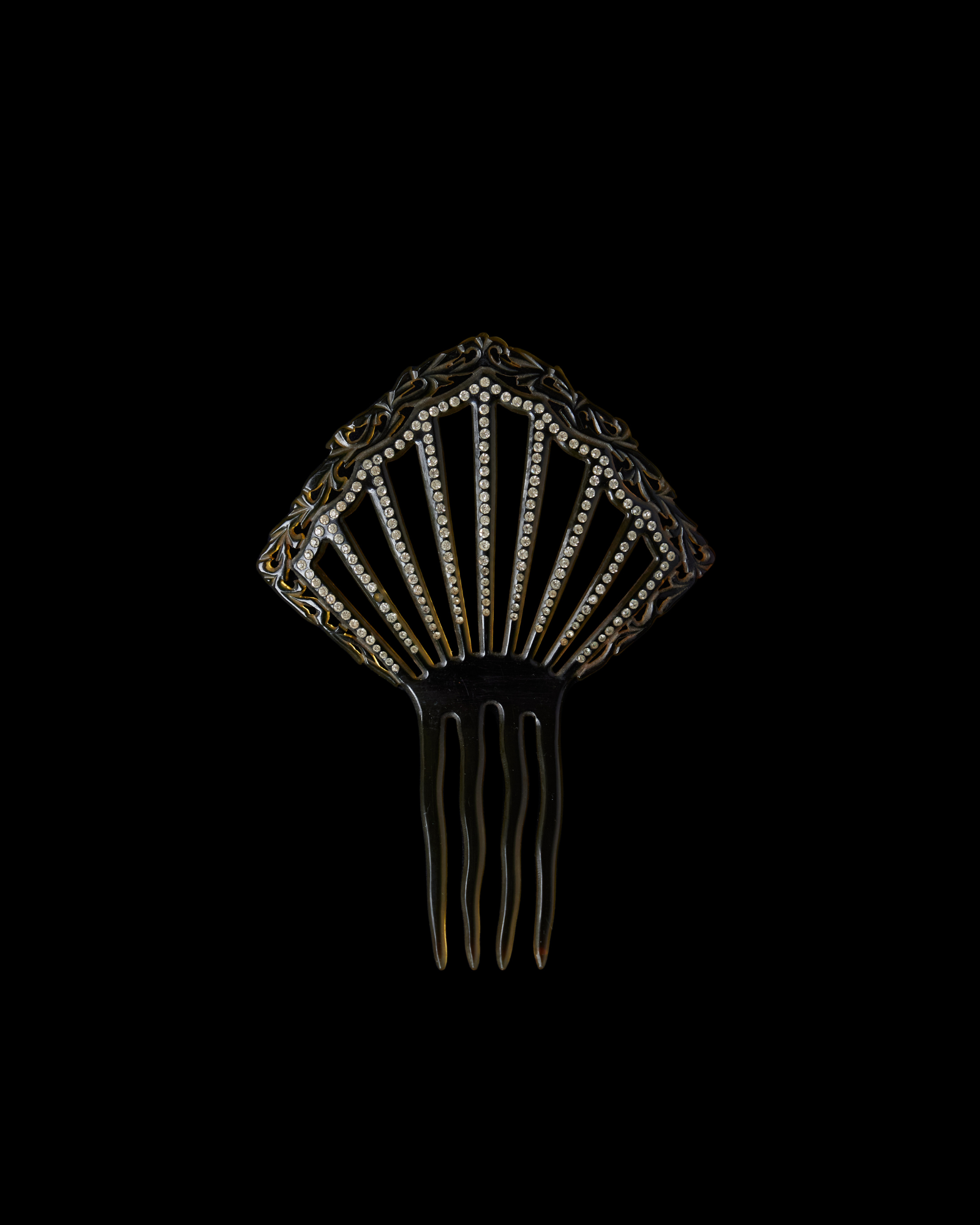 Art Deco Fan Hair Comb with Rhinestones | Jasmin Sparrow